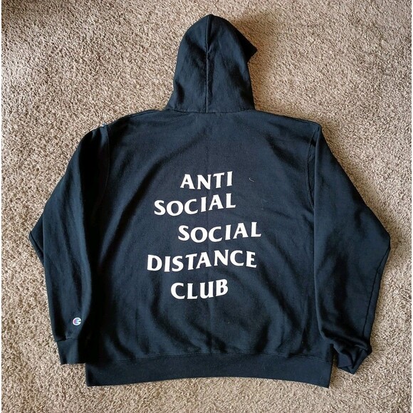Anti Social Distance Club Hoodie Men's XL Black Long Sleeve - Picture 1 of 8